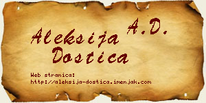 Aleksija Dostica vizit kartica